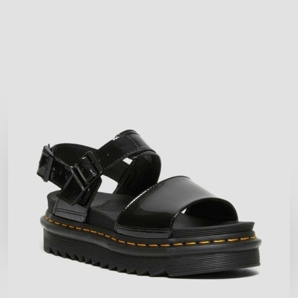 Dr Martens Voss Quad Platform Patent Leather Gladiator Sandals Women US 7 UK 5 - Picture 2 of 12